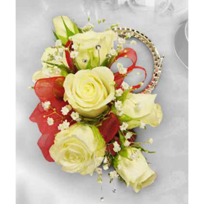 White Roses with Rhinestone Bracelet