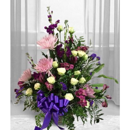 Purple & White Sympathy Arrangement