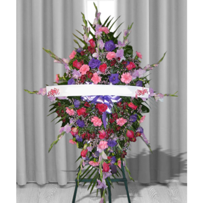 Pink & Purples With Banner | Floral Express Little Rock