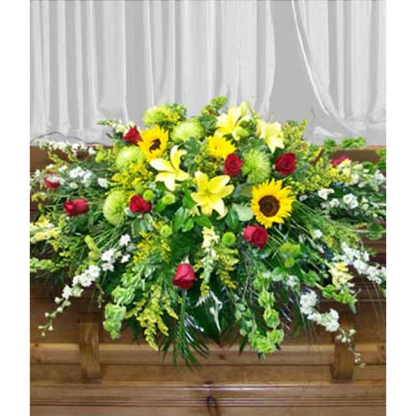 Sunshine & Roses Casket Cover | Floral Express Little Rock