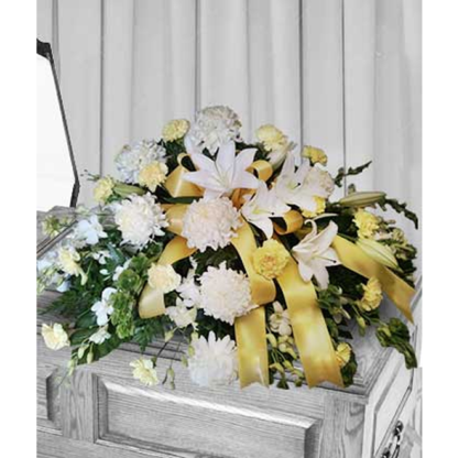 Yellow & White Casket Spray | Floral Express Little Rock